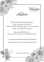 Fekete-fehér álló kísérőkártya